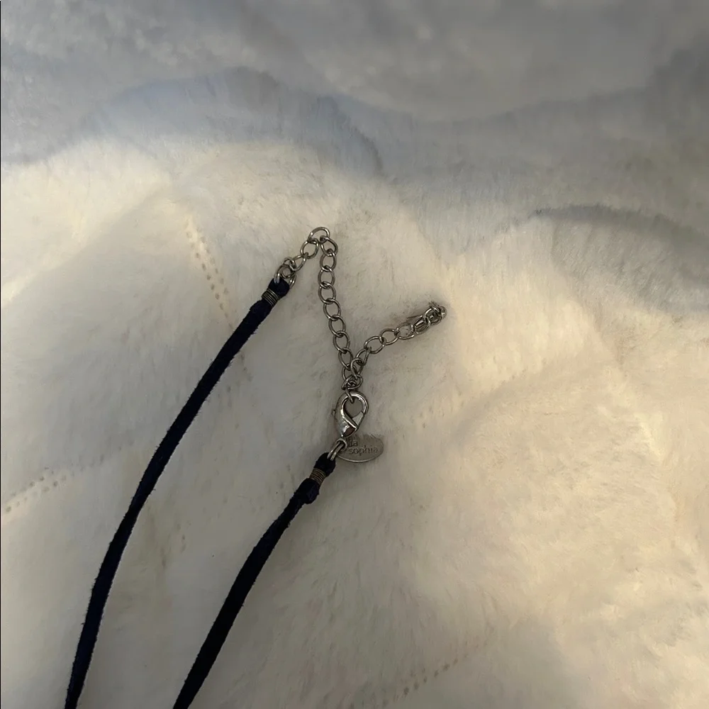 Lia Sophia Black Necklace with Silver Pendant